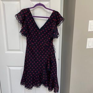 BB Dakota Dress 4 Navy Blue Red Polka Dot Lace V Pin Up Gothic Punk Alt Cosplay